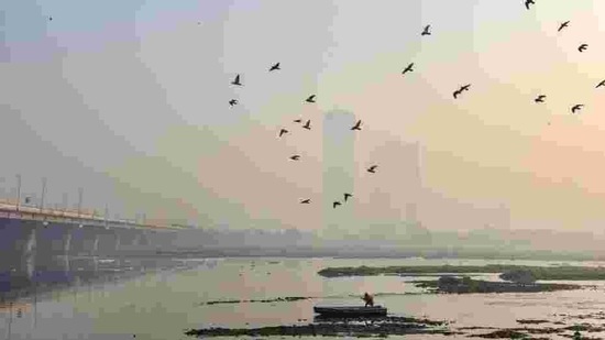 A NCRTC spokesperson said, “The length of the bridge crossing over the river will be around 626 metres and the remaining portion will come up on the floodplain on both sides. We have started digging the foundation for the piers.”(PTI) A NCRTC spokesperson said, “The length of the bridge crossing over the river will be around 626 metres and the remaining portion will come up on the floodplain on both sides. We have started digging the foundation for the piers.”(PTI)