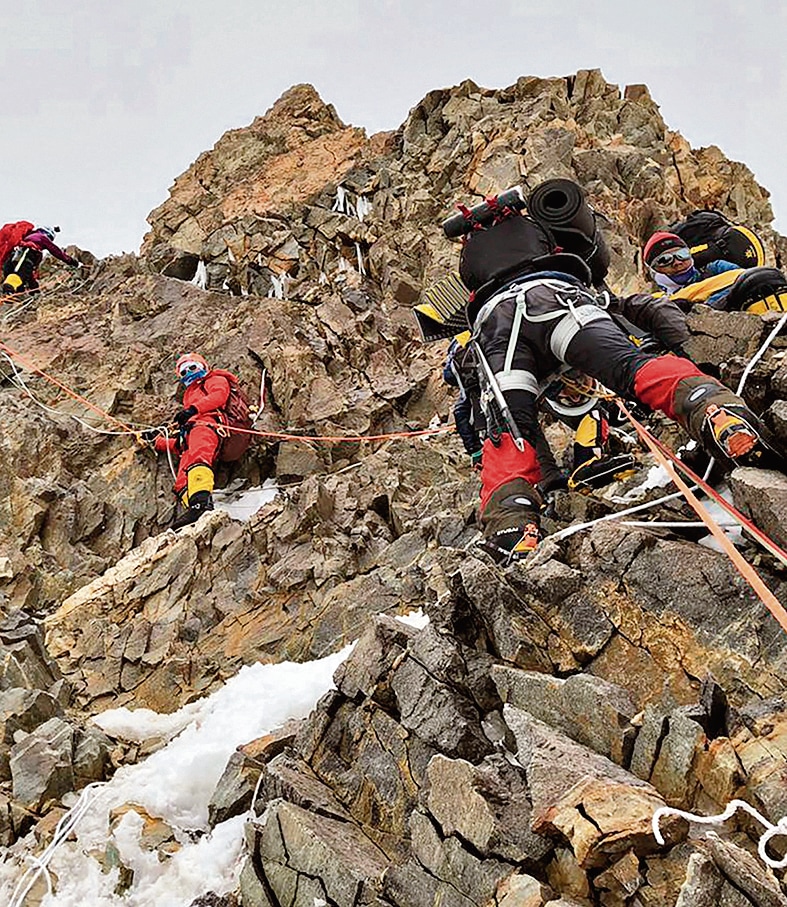 One of the things that makes K2 so deadly, and so difficult, in winter — aside from the constant bad weather and strong jetstream winds — is that it involves a lot of mixed climbing of ice and rock. (AFP) One of the things that makes K2 so deadly, and so difficult, in winter — aside from the constant bad weather and strong jetstream winds — is that it involves a lot of mixed climbing of ice and rock. (AFP)