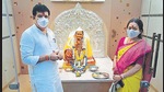 Sanjay Rathod made his public appearance at Pohradevi temple, an important place of worship for the Banjara community, in Washim district. (HT) Sanjay Rathod made his public appearance at Pohradevi temple, an important place of worship for the Banjara community, in Washim district. (HT)