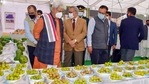 Manoj Sinha at the Horti-Expo 2021 at Police Auditorium in Gulshan Ground in the Valley, initiated by the Horticulture Department of the UT to make farmers aware of new technologies.(PTI) Manoj Sinha at the Horti-Expo 2021 at Police Auditorium in Gulshan Ground in the Valley, initiated by the Horticulture Department of the UT to make farmers aware of new technologies.(PTI)