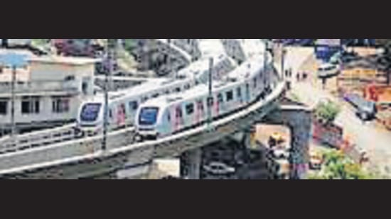 This year, MMRDA, which is implementing the 337-km Metro network, has allocated <span class='webrupee'>₹</span>700.65 crore for Metro-2A (Dahisar-DN Nagar) and <span class='webrupee'>₹</span>999.45 crore for Metro-7 (Dahisar E-Andheri E). (HT Photo) This year, MMRDA, which is implementing the 337-km Metro network, has allocated <span class='webrupee'>₹</span>700.65 crore for Metro-2A (Dahisar-DN Nagar) and <span class='webrupee'>₹</span>999.45 crore for Metro-7 (Dahisar E-Andheri E). (HT Photo)