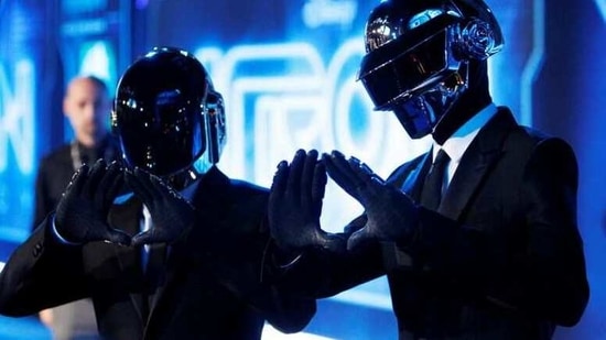Thomas Banglater and Guy-Manuel de Homem-Christo of Daft Punk pose at the world premiere of the film TRON: Legacy.(REUTERS)