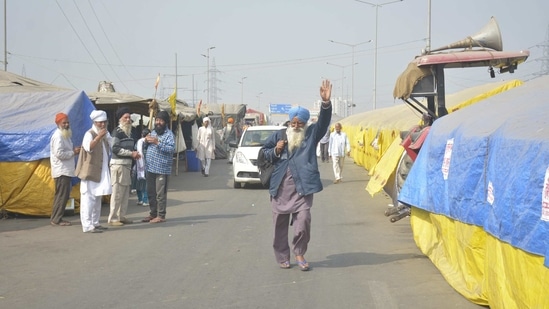 Demonstrators at the Ghazipur border protest site as the agitation against new farm laws continues, in New Delhi, India. Demonstrators at the Ghazipur border protest site as the agitation against new farm laws continues, in New Delhi, India.