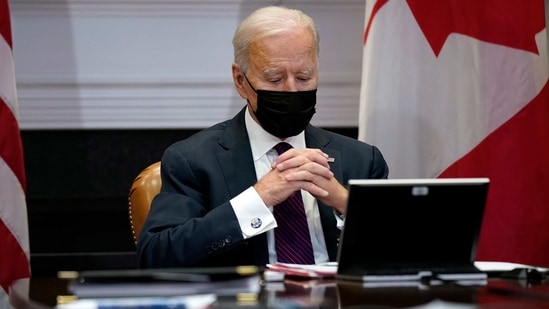 The US will probably send millions of masks around the country “very shortly,” Biden said at a virtual roundtable event.(AP)