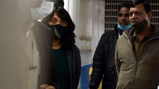 Activist Disha Ravi is escorted after being granted bail by Delhi court. She was arrested for allegedly creating a "toolkit" for the farmer protests that was tweeted by Greta Thunberg(HT Photo/Sanjeev Verma) Activist Disha Ravi is escorted after being granted bail by Delhi court. She was arrested for allegedly creating a "toolkit" for the farmer protests that was tweeted by Greta Thunberg(HT Photo/Sanjeev Verma)