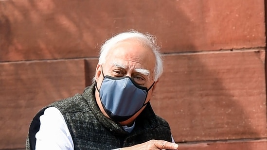 New Delhi: Congress leader Kapil Sibal during the ongoing Budget Session of Parliament, in New Delhi, Thursday, Feb. 11, 2021. (PTI Photo/Manvender Vashist)(PTI02_11_2021_000326A)(PTI) New Delhi: Congress leader Kapil Sibal during the ongoing Budget Session of Parliament, in New Delhi, Thursday, Feb. 11, 2021. (PTI Photo/Manvender Vashist)(PTI02_11_2021_000326A)(PTI)