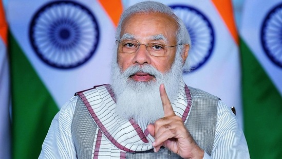 PM Modi in his address also asked students to practice three mantras. He said that students should follow the goals set by them in their lives by following the mantras of self-confidence, self-awareness and selflessness.(PTI Copy)