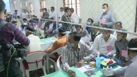 Counting of votes for six municipal corporations in Gujarat began at 9am on Tuesday.