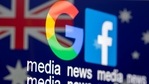 Os logotipos do Google e do Facebook, as palavras "mídia, notícias, mídia" e a bandeira australiana são exibidas nesta ilustração. (Reuters)