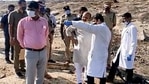 Karnataka Home Minister Basavaraj Bommai visited the quarry blast site at Hirenagavalli in Chikkaballapur on Tuesday. (ANI Photo) Karnataka Home Minister Basavaraj Bommai visited the quarry blast site at Hirenagavalli in Chikkaballapur on Tuesday. (ANI Photo)