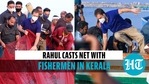 Rahul Gandhi ventures into sea in Kerala Rahul Gandhi ventures into sea in Kerala