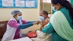 A frontline worker receives the dose of Covaxin vaccine, at a hospital in New Delhi on Saturday.(PTI Photo) A frontline worker receives the dose of Covaxin vaccine, at a hospital in New Delhi on Saturday.(PTI Photo)