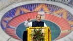 Ahmedabad: Union Home Minister Amit Shah addresses a gathering during the inaugural ceremony of Sardar Vallabhbhai Patel Sports Enclave and Narendra Modi Stadium, at Motera Stadium in Ahmedabad, Wednesday, Feb. 24, 2021. (PTI Photo)(PTI02_24_2021_000049A)(PTI) Ahmedabad: Union Home Minister Amit Shah addresses a gathering during the inaugural ceremony of Sardar Vallabhbhai Patel Sports Enclave and Narendra Modi Stadium, at Motera Stadium in Ahmedabad, Wednesday, Feb. 24, 2021. (PTI Photo)(PTI02_24_2021_000049A)(PTI)