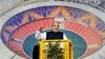 Union home minister Amit Shah addresses a gathering during the inaugural ceremony of Sardar Vallabhbhai Patel Sports Enclave and Narendra Modi Stadium, at Motera Stadium in Ahmedabad on Wednesday.(PTI Photo) Union home minister Amit Shah addresses a gathering during the inaugural ceremony of Sardar Vallabhbhai Patel Sports Enclave and Narendra Modi Stadium, at Motera Stadium in Ahmedabad on Wednesday.(PTI Photo)