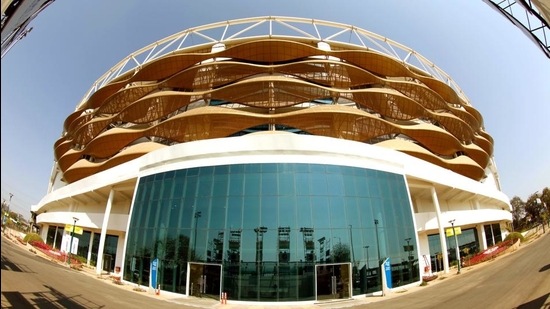 A view of Motera Stadium, the world's biggest cricket stadium, ahead of the third test match between India and England, in Motera on Wednesday. (ANI)