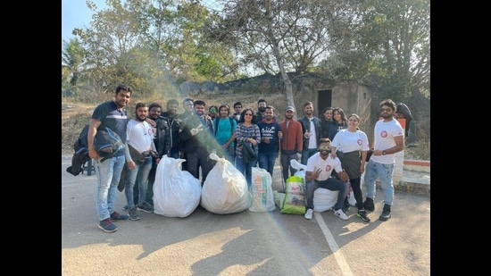 Members of Bikers Troop Bengaluru ride to touristy spots in the city, and clean up those places.