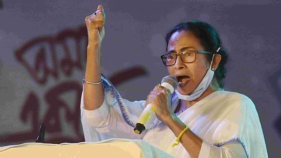 West Bengal chief minister Mamata Banerjee has sharpened her attack on BJP ahead of the assembly elections in state.(PTI) West Bengal chief minister Mamata Banerjee has sharpened her attack on BJP ahead of the assembly elections in state.(PTI)