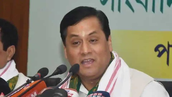Assam chief minister Sarbananda Sonowal said his government is working to make Assam a terror-free state.(HT file)