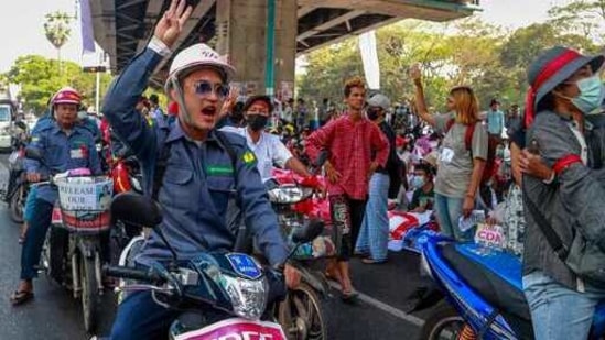 With the protest and a civil disobedience movement paralysing life in Myanmar, Indonesia has been trying to find a way out. (AP) With the protest and a civil disobedience movement paralysing life in Myanmar, Indonesia has been trying to find a way out. (AP)