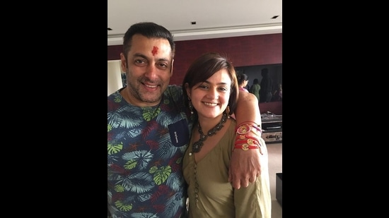 Shweta with her rakhi brother, actor Salman Khan. (Photo: Instagram) Shweta with her rakhi brother, actor Salman Khan. (Photo: Instagram)