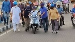 West Bengal chief minister Mamata Banerjee trying to ride an electric scooter in Kolkata on Thursday. (ANI Photo) West Bengal chief minister Mamata Banerjee trying to ride an electric scooter in Kolkata on Thursday. (ANI Photo)