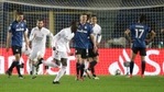 Real Madrid's Ferland Mendy celebrates after scoring his side's opening goal during the Champions League, round of 16, first leg soccer match between Atalanta and Real Madrid, at the Gewiss Stadium in Bergamo.(AP) Real Madrid's Ferland Mendy celebrates after scoring his side's opening goal during the Champions League, round of 16, first leg soccer match between Atalanta and Real Madrid, at the Gewiss Stadium in Bergamo.(AP)