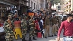 Mahakumbh Mela IG Sanjay Gunjiyal briefing Mela police paramilitary officers on Thursday in Haridwar.(HT Photo) Mahakumbh Mela IG Sanjay Gunjiyal briefing Mela police paramilitary officers on Thursday in Haridwar.(HT Photo)