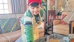 A student of Amity International School, Mohali, cleaning his home. A student of Amity International School, Mohali, cleaning his home.