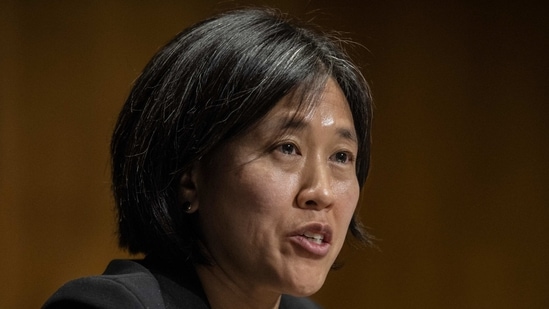 Tai said she would work to ensure that China meets its commitments under a January 2020 trade accord between Beijing and Washington.(Bloomberg Photo) Tai said she would work to ensure that China meets its commitments under a January 2020 trade accord between Beijing and Washington.(Bloomberg Photo)