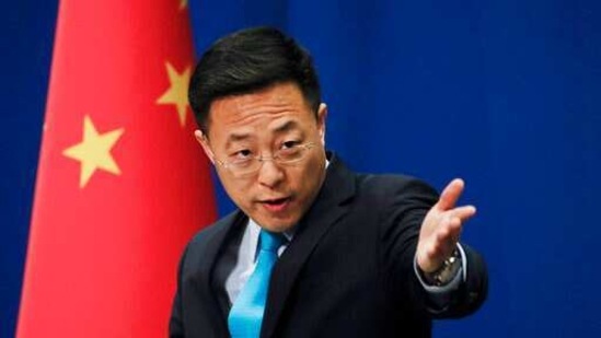 Chinese Foreign Ministry spokesman Zhao Lijian speaks during a daily briefing at the Ministry of Foreign Affairs office in Beijing.(AP)