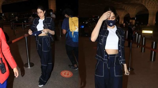 Janhvi Kapoor at Mumbai airport. (Varinder Chawla) Janhvi Kapoor at Mumbai airport. (Varinder Chawla)