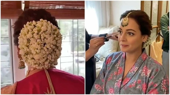 Dia Mirza chose a simple but stunning look for her wedding,