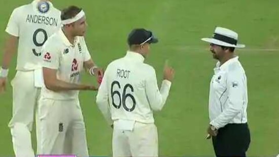 Joe Root in an argument with TV umpire.
