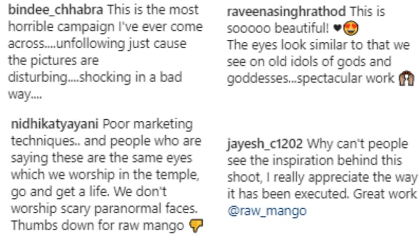 Some of the comments on Raw Mango's posts(Instagram) Some of the comments on Raw Mango's posts(Instagram)