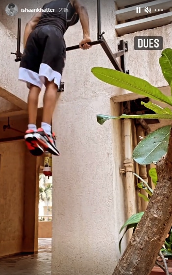 Ishaan Khatter during a badass pullup session (Instagram/ishaankhatter)