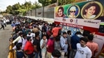 Chennai: Cricket fans throng to buy online redemption tickets to watch the 2nd test match between India vs England, starting from Feb 13th to 17th at MAC Stadium, in Chennai, Thursday, Feb. 11, 2021. The Tamil Nadu government has allowed the stadium to be filled to 50% capacity for the second test match. (PTI Photo/R Senthil Kumar)(PTI02_11_2021_000301B)(PTI) Chennai: Cricket fans throng to buy online redemption tickets to watch the 2nd test match between India vs England, starting from Feb 13th to 17th at MAC Stadium, in Chennai, Thursday, Feb. 11, 2021. The Tamil Nadu government has allowed the stadium to be filled to 50% capacity for the second test match. (PTI Photo/R Senthil Kumar)(PTI02_11_2021_000301B)(PTI)