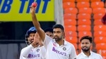 **EDS: SCREENSHOT FROM VIDEO POSTED BY @BCCI ON THURSDAY, FEB. 25, 2021** Ahmedabad: Indian bowler R Ashwin reacts on completing 400 test wickets, on the second day of the 3rd cricket test match between India and England, at Narendra Modi Stadium in Ahmedabad, Thursday, Feb. 25, 2021. Ashwin became the fastest Indian bowler to take 400 Test wickets. (PTI Photo) (PTI02_25_2021_000226A)(PTI) **EDS: SCREENSHOT FROM VIDEO POSTED BY @BCCI ON THURSDAY, FEB. 25, 2021** Ahmedabad: Indian bowler R Ashwin reacts on completing 400 test wickets, on the second day of the 3rd cricket test match between India and England, at Narendra Modi Stadium in Ahmedabad, Thursday, Feb. 25, 2021. Ashwin became the fastest Indian bowler to take 400 Test wickets. (PTI Photo) (PTI02_25_2021_000226A)(PTI)
