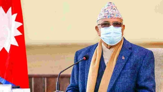 The meeting was held at the Prime Minister's official residence in Baluwatar. In picture - Nepal Prime Minister KP Sharma Oli.(HT Photo)