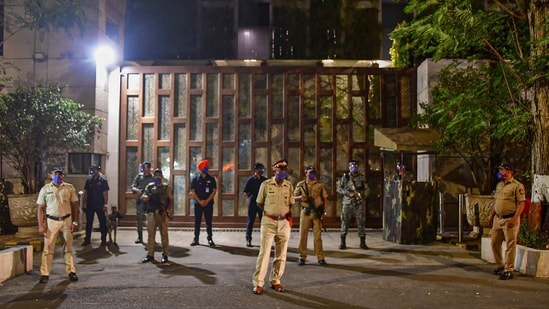 The police recovered 20 loose Gelatin sticks from the vehicle outside industrialist Mukesh Ambai's residence Antilla (PTI Photo)(PTI)