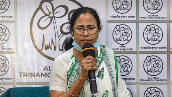 Banerjee also attacked the Election Commission, saying the EC scheduled the poll dates keeping in mind the BJP’s demands.(PTI) Banerjee also attacked the Election Commission, saying the EC scheduled the poll dates keeping in mind the BJP’s demands.(PTI)