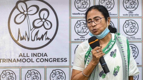 **EDS: IMAGE MADE AVAILABLE FROM CM OFFICE** Kolkata: West Bengal Chief Minister Mamata Banerjee addresses a press conference at Kalighat, in Kolkata, Friday, Feb 26, 2021. (PTI Photo) (PTI02_26_2021_000202A)(PTI) **EDS: IMAGE MADE AVAILABLE FROM CM OFFICE** Kolkata: West Bengal Chief Minister Mamata Banerjee addresses a press conference at Kalighat, in Kolkata, Friday, Feb 26, 2021. (PTI Photo) (PTI02_26_2021_000202A)(PTI)