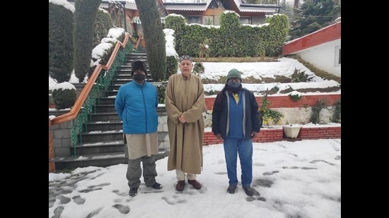 Ahmer Siddiqui and Siddhartha Dutta with Farooq Abdullah in Kashmir. Ahmer Siddiqui and Siddhartha Dutta with Farooq Abdullah in Kashmir.