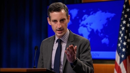 US State Department spokesman Ned Price speaks during the press briefing at the State Department in Washington, DC. (AFP)