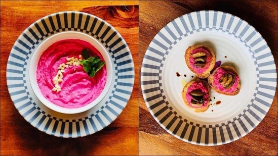 Recipe: Up for a vegan snack? Treat yourself to a combo of beetroot and hummus(Instagram/vinsplate)