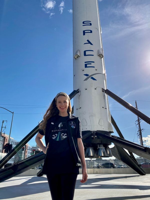 Hayley Arceneaux, a pediatric bone cancer survivor, has been chosen for historic Inspiration4 all-civilan mission to Space. (via REUTERS)