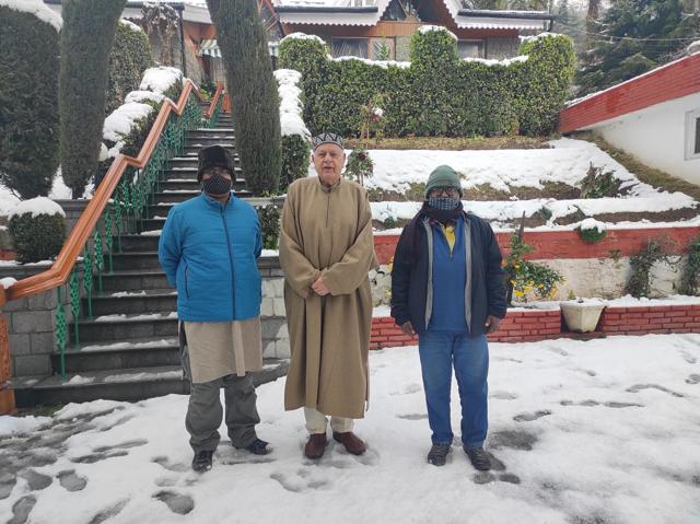 Ahmer Siddiqui and Siddhartha Dutta with Farooq Abdullah in Kashmir. Ahmer Siddiqui and Siddhartha Dutta with Farooq Abdullah in Kashmir.