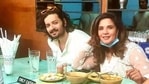 Ali Fazal and Richa Chadha at an eatery. 