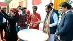 Union Minority Affairs Minister Mukhtar Abbas Naqvi beating a drum during the inauguration of Hunar Haat, in New Delhi. (ANI Photo) Union Minority Affairs Minister Mukhtar Abbas Naqvi beating a drum during the inauguration of Hunar Haat, in New Delhi. (ANI Photo)