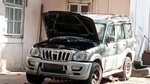 The suspicious car carrying gelatin found outside Mukesh Ambani residence Antilia, has been taken to custody by CBI. (ANI Photo) The suspicious car carrying gelatin found outside Mukesh Ambani residence Antilia, has been taken to custody by CBI. (ANI Photo)