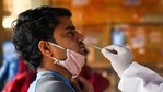 File photo: A medical worker takes a swab sample from for a Rapid Antigen Test (RAT) Covid-19 coronavirus test.(AFP) File photo: A medical worker takes a swab sample from for a Rapid Antigen Test (RAT) Covid-19 coronavirus test.(AFP)